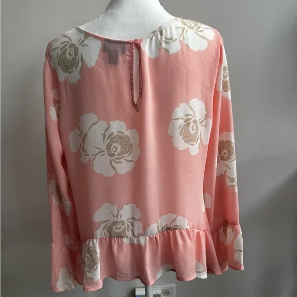 a.n.a Peach Asymmetrical Ruffled Blouse - Picture 4 of 7